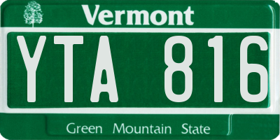 VT license plate YTA816