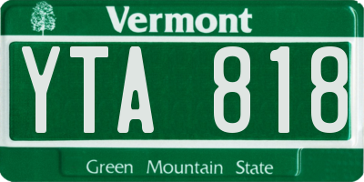 VT license plate YTA818