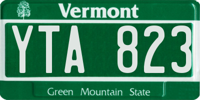 VT license plate YTA823