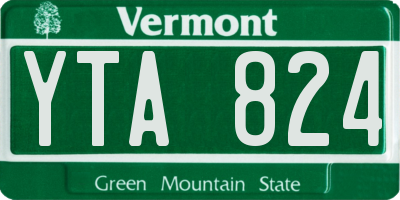 VT license plate YTA824