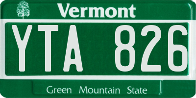VT license plate YTA826