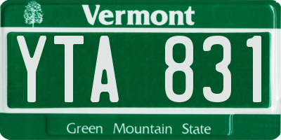 VT license plate YTA831
