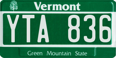 VT license plate YTA836