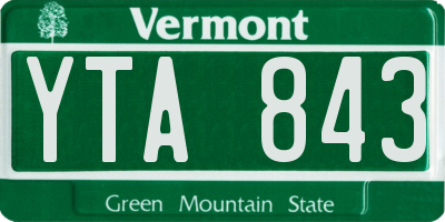 VT license plate YTA843