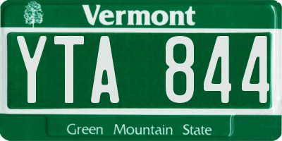 VT license plate YTA844