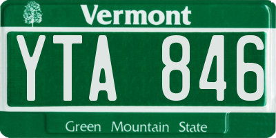VT license plate YTA846