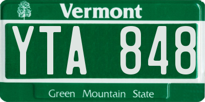 VT license plate YTA848