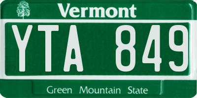 VT license plate YTA849