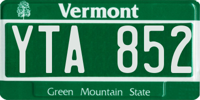 VT license plate YTA852