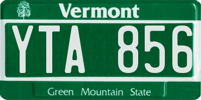 VT license plate YTA856