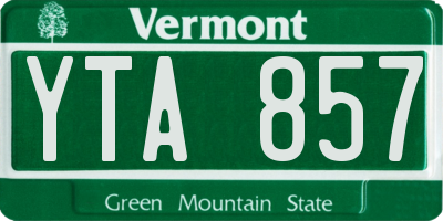 VT license plate YTA857