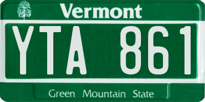 VT license plate YTA861