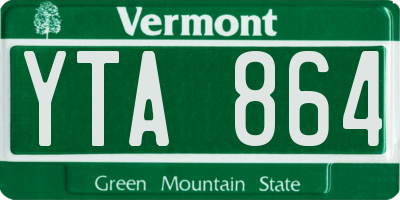 VT license plate YTA864