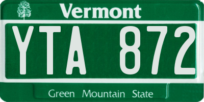 VT license plate YTA872