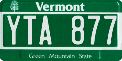 VT license plate YTA877