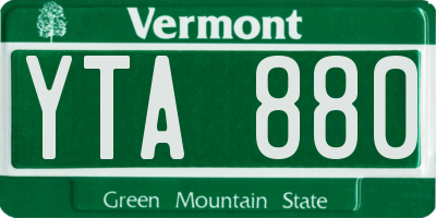 VT license plate YTA880