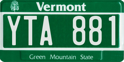 VT license plate YTA881