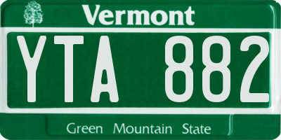 VT license plate YTA882