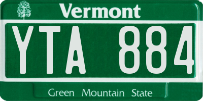 VT license plate YTA884