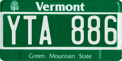 VT license plate YTA886