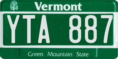 VT license plate YTA887