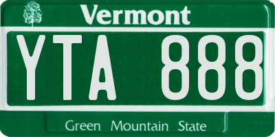 VT license plate YTA888