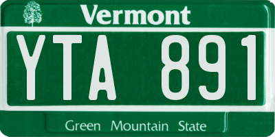 VT license plate YTA891