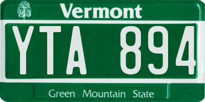 VT license plate YTA894