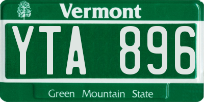 VT license plate YTA896