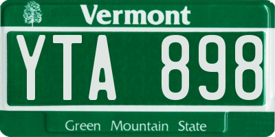 VT license plate YTA898