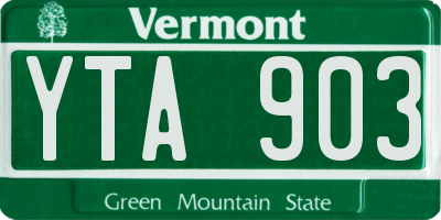 VT license plate YTA903