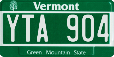 VT license plate YTA904