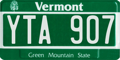 VT license plate YTA907