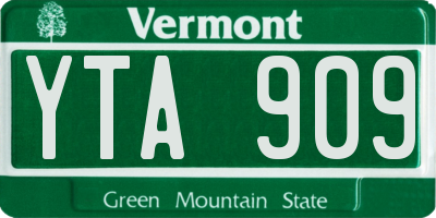 VT license plate YTA909