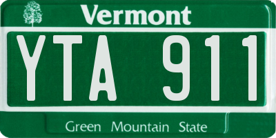 VT license plate YTA911