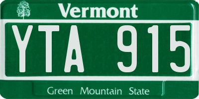 VT license plate YTA915