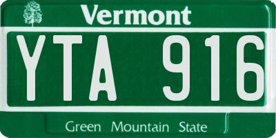 VT license plate YTA916