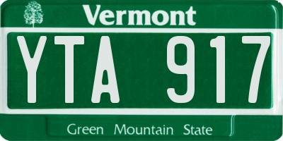 VT license plate YTA917