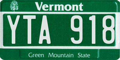 VT license plate YTA918
