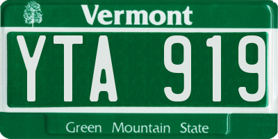 VT license plate YTA919