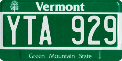 VT license plate YTA929