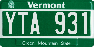VT license plate YTA931