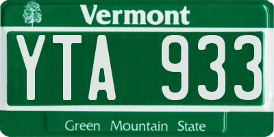 VT license plate YTA933
