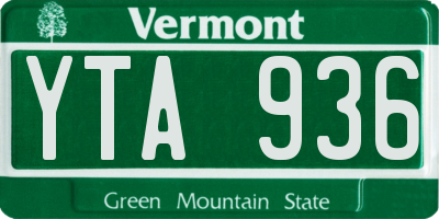 VT license plate YTA936
