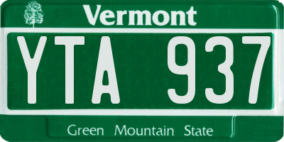 VT license plate YTA937
