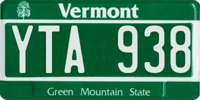 VT license plate YTA938