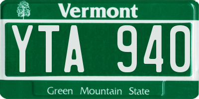 VT license plate YTA940
