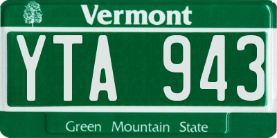 VT license plate YTA943