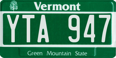 VT license plate YTA947