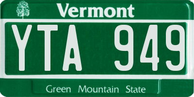 VT license plate YTA949